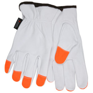 Goatskin Drivers Work Gloves Orange Tips