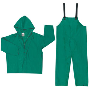 2 Piece Waterproof Green PVC Rain Suit