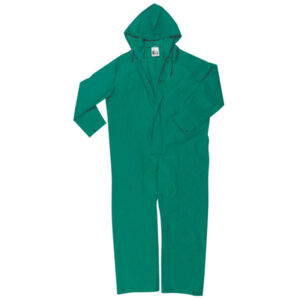 1 Piece Waterproof Green PVC Rain Coverall