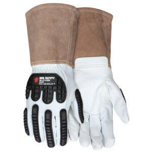 Leather Welding Work Gloves TPR Back
