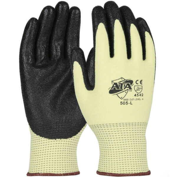 Seamless Knit ATA® Blended Glove with Nitrile Coated Flat Grip on Palm & Fingers