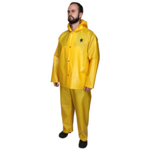Yellow Waterproof TPU Nylon Rain Jacket