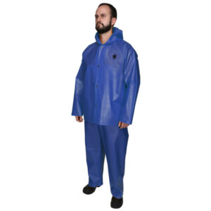 Blue Waterproof TPU Nylon Rain Jacket