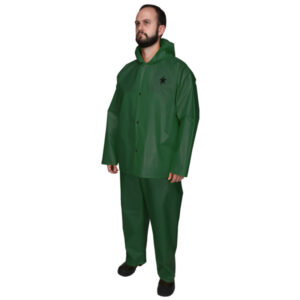 Green Waterproof TPU Nylon Rain Jacket
