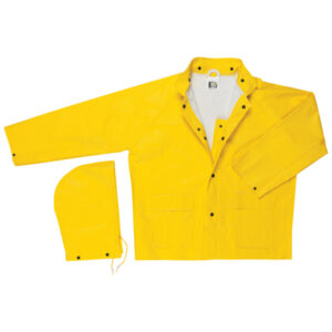 2 Piece Waterproof Yellow PVC Rain Jacket