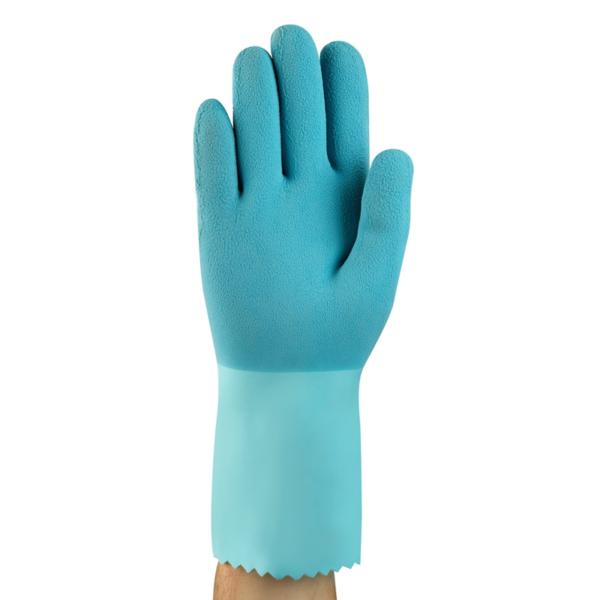 Heavyweight natural rubber supported glove
