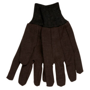 Brown Jersey Work Glove with Knit Wrist