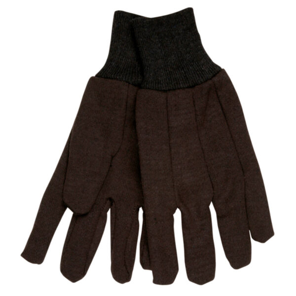 Brown Jersey Work Glove with Knit Wrist