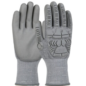 Seamless Knit HPPE Blended Glove with Impact Protection and Polyurethane Coated Palm & Fingers