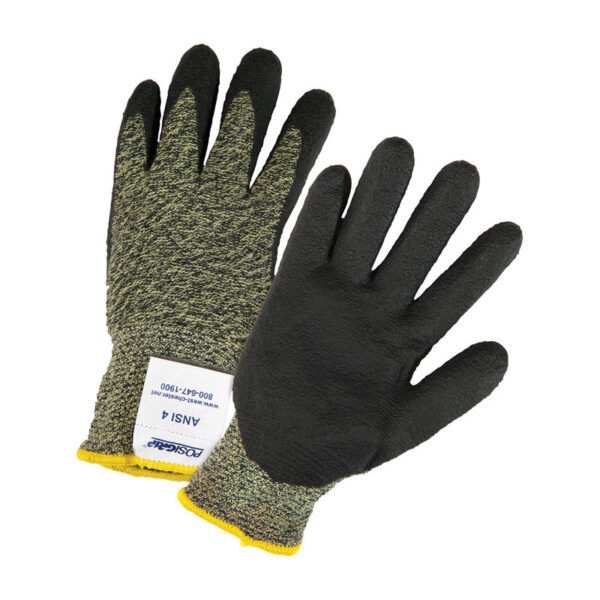 Seamless Knit Aramid Blended Antimicrobial Glove with Nitrile Coated Foam Grip on Palm & Fingers