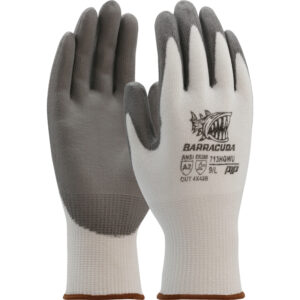 Seamless Knit Polykor Blended Glove with Polyurethane Coated Flat Grip on Palm & Fingers