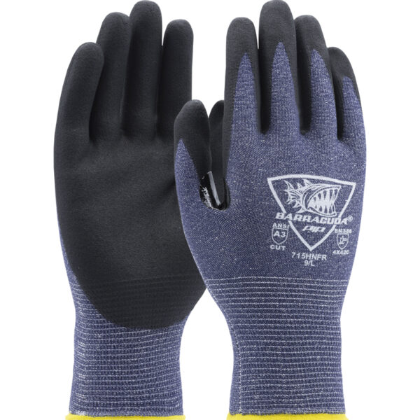 Seamless Knit Polykor Blended Glove with Nitrile Coated Foam Grip on Palm & Fingers