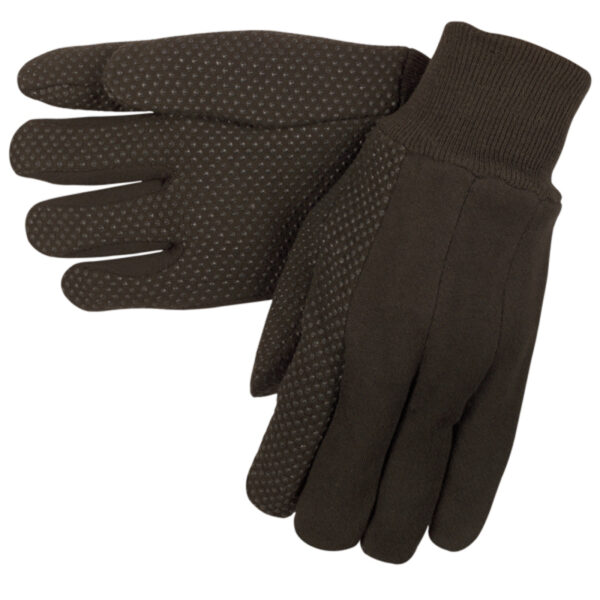 Dotted Brown Jersey Work Gloves