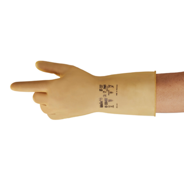 Lightweight unlined natural rubber glove