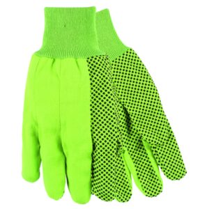 Dotted Cotton Canvas Green Work Gloves
