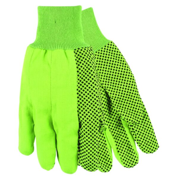 Dotted Cotton Canvas Green Work Gloves