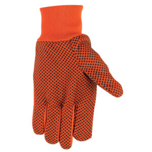 Dotted Cotton Canvas Orange Work Gloves