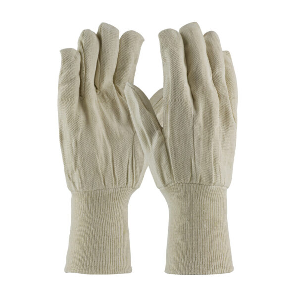 Premium Grade Cotton Canvas Single Palm Glove - Extended Knit Wrist