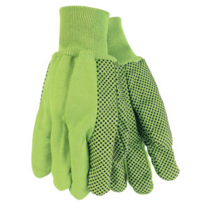 Double Palm Dotted Canvas Green Work Gloves