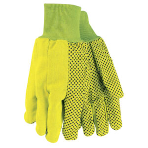 Double Palm Dotted Canvas Yellow Work Gloves