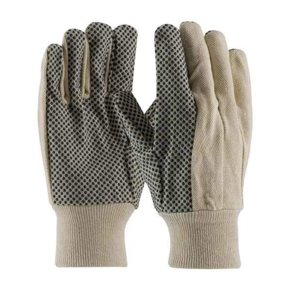 Premium Grade Cotton Canvas Glove with PVC Dotted Grip on Palm, Thumb and Index Finger - 8 oz.