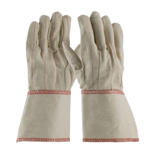 Cotton Canvas Double Palm Glove with Nap-In Finish - Gauntlet Cuff