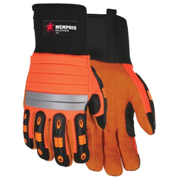 Hi-Vis Corded Mechanics Work Gloves