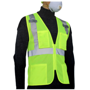 LIME VEST, MIC, ZIPPER, REFLECTIVE