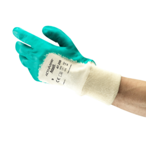 Coated glove on fingers and palm with high breathability