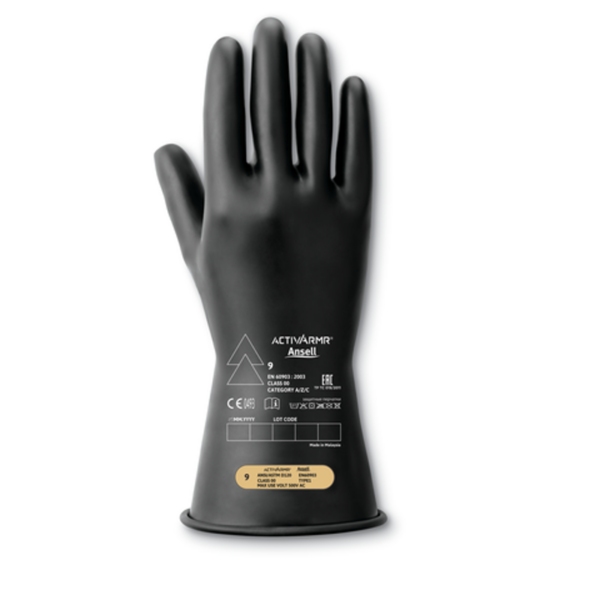 Ergonomically designed natural rubber insulating gloves for all-day safety and comfort