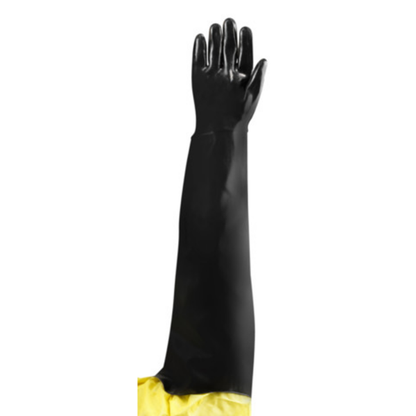 Resists a broad range of oils, acids, caustics and solvents incorporating protection up to the shoulder