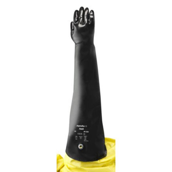 Resists a broad range of oils, acids, caustics and solvents incorporating protection up to the shoulder