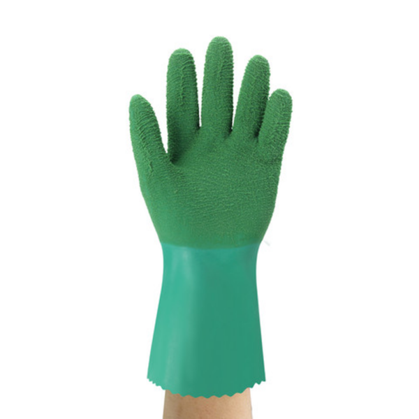 Heavyweight natural rubber supported glove