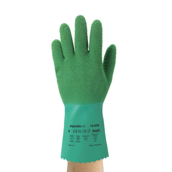 Heavyweight natural rubber supported glove