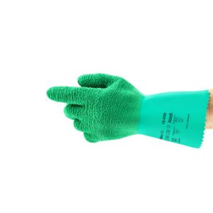 Heavyweight natural rubber supported glove
