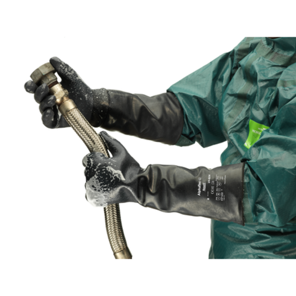 Chemical and heat resistant gloves, Neoprene coated with thermal liner