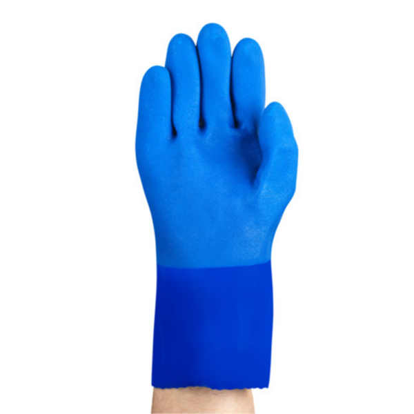Medium-weight PVC supported glove with cotton knitted liner