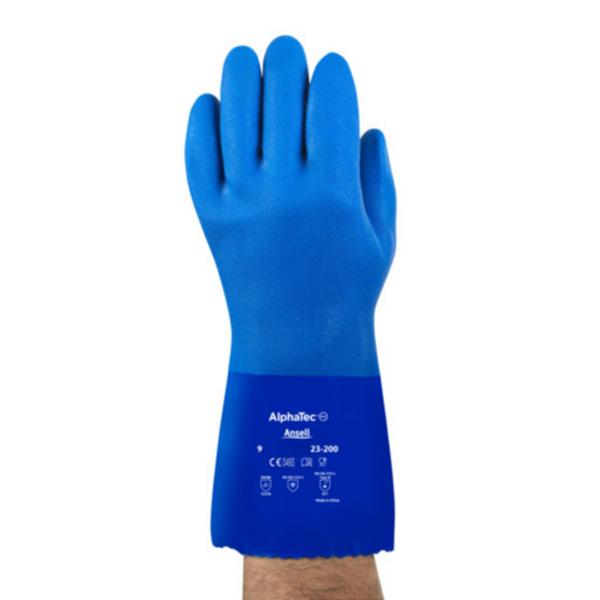 Medium-weight PVC supported glove with cotton knitted liner