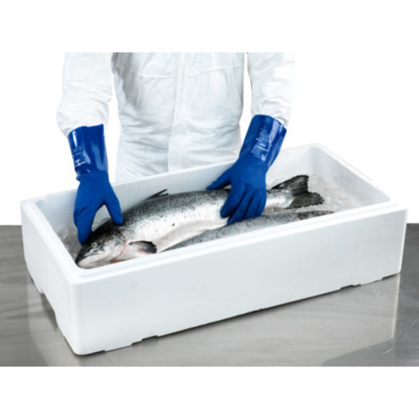 Medium-weight PVC supported glove with cotton knitted liner