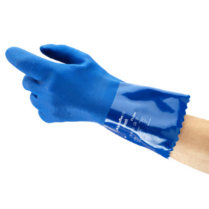 Medium-weight PVC supported glove with cotton knitted liner