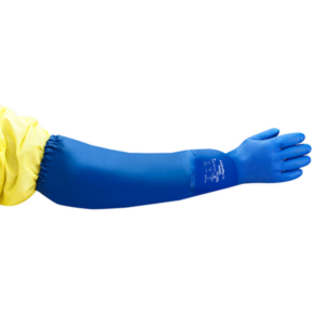 Mediumweight PVC supported glove with cotton knitted liner & sleeve