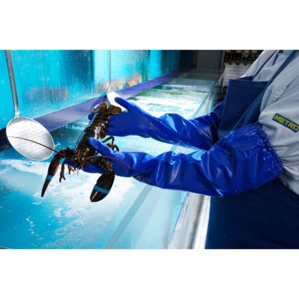 Mediumweight PVC supported glove with cotton knitted liner & sleeve