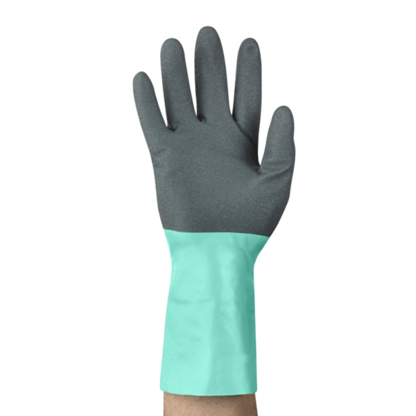 Nitrile glove with second skin fit