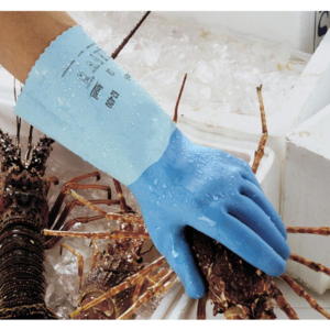 Heavyweight natural rubber supported glove
