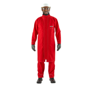 NFPA 1992 certified coat is breathable, re-usable and chemical-splash-resistant.