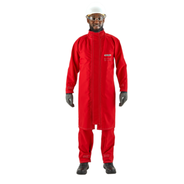 NFPA 1992 certified coat is breathable, re-usable and chemical-splash-resistant.