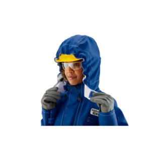 Chemical-splash, flash fire, arc flash and hot liquid resistant hood for use with AlphaTec Breathable jacket, coat and coverall.