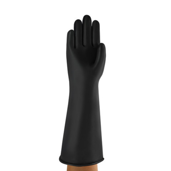 Heavyweight chemical protection natural rubber glove