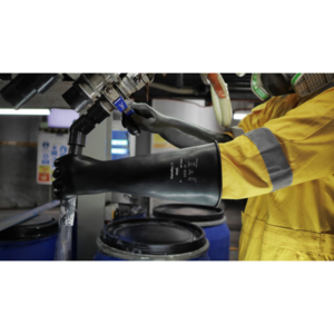 Heavyweight chemical protection natural rubber glove