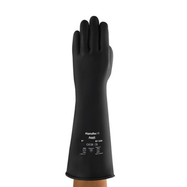 Heavyweight chemical protection natural rubber glove